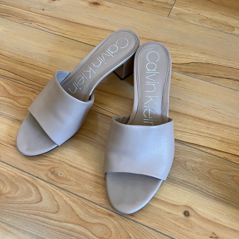 Calvin Klein Nude Mules